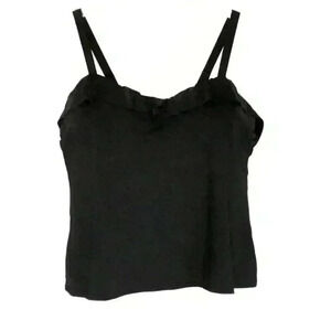 Lands' End Tankini Top 26W Underwired Padded Bra Adjustable Straps black